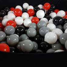 Charger l&#39;image dans la galerie, (COTON) Piscine à balles NOIR - Balles Noir/Gris/Rouge/Blanc