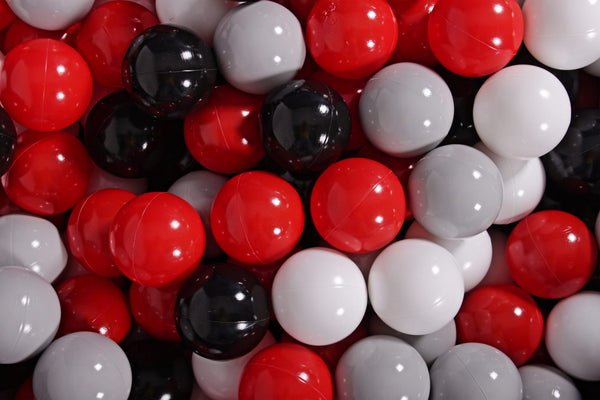 (COTON) Piscine à balles NOIR - Balles Noir/Gris/Rouge/Blanc