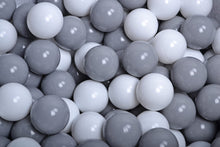 Charger l&#39;image dans la galerie, (COTON) Piscine à balles grise - Balles Gris Foncé/Gris/Blanc