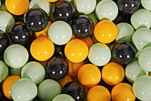 Charger l&#39;image dans la galerie, (COTON) Piscine à balles NOIR - Balles Noir/Jaune/Menthe