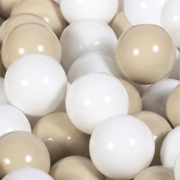 (VELOURS) Piscine à balles CHOCOLAT - Balles Blanc/Beige