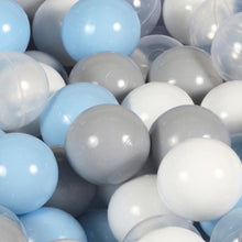 Charger l&#39;image dans la galerie, (VELOURS) Piscine à balles BLEU - Balles Bleu/Gris/Blanc/Transparent