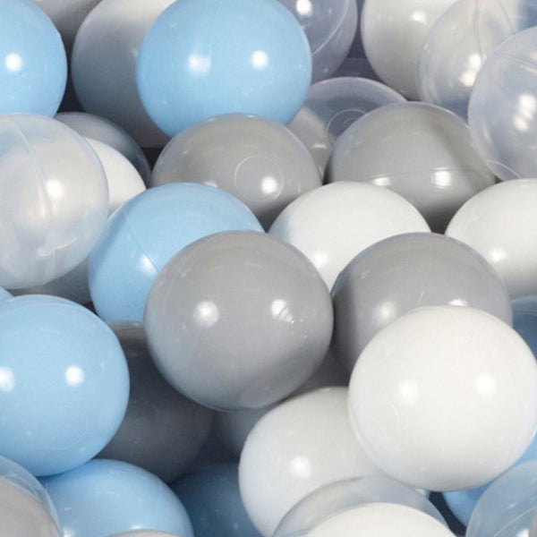 (VELOURS) Piscine à balles BLEU - Balles Bleu/Gris/Blanc/Transparent