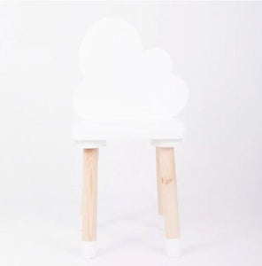 chaise en bois nuage blanc enfant