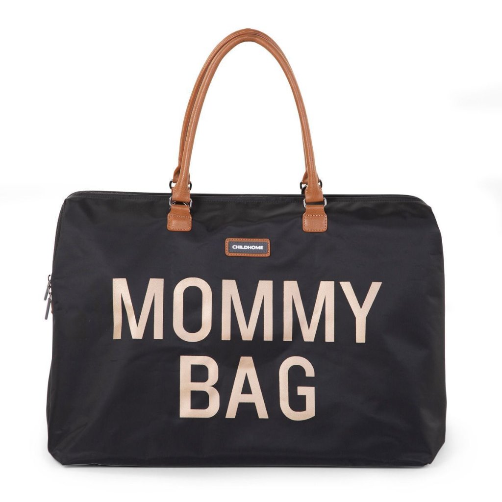 SAC MOMMY BAG Noir et dor anses camel BellyStar