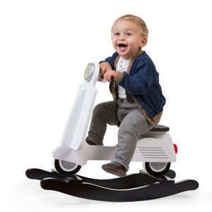 scooter à bascule en bois pour enfant blanc