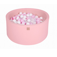 Charger l&#39;image dans la galerie, (COTON) Piscine à balles ROSE - Balles Blanc/Rose Pastel/Transparent