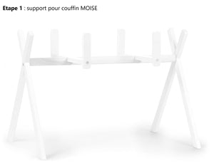 Couffin Moise Naturel (avec ou sans supports adaptés) - Coeurs chocolat