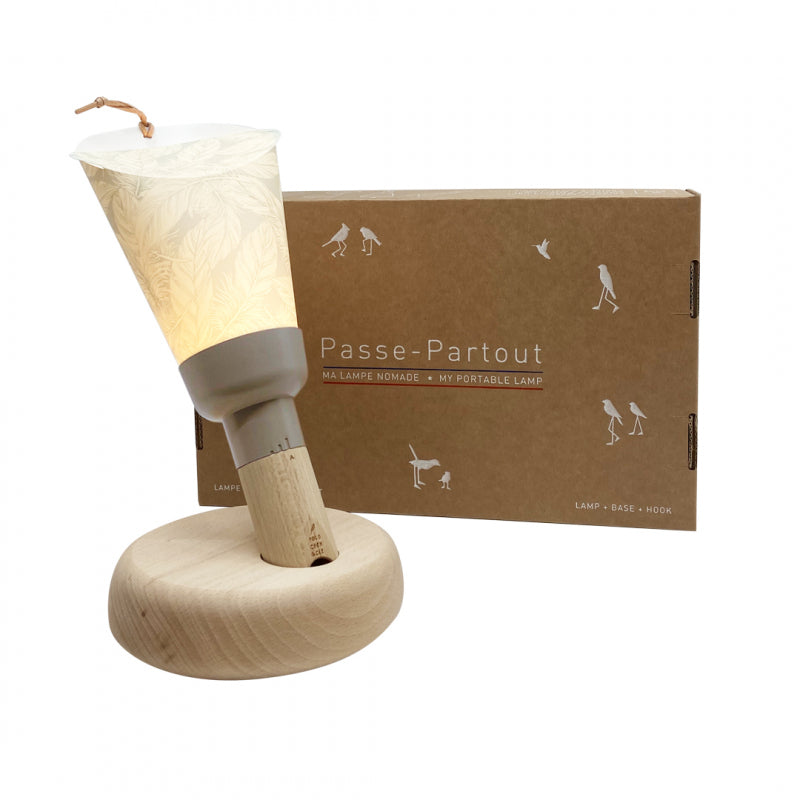 Coffret lampe nomade - Plumes sauge