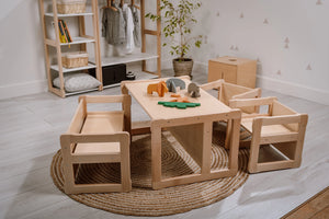 Table et assises multi-fonctions - Montessori