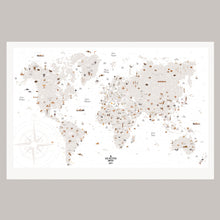 Charger l&#39;image dans la galerie, Affiche - &quot;Carte du monde&quot; à tamponner