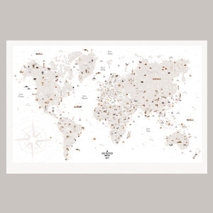 Affiche - "Carte du monde" à tamponner